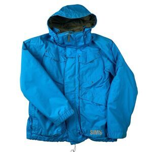 SIMS Men’s Medium Insulated Ski Snowboard Jacket Blue Hooded Vented Winter Coat